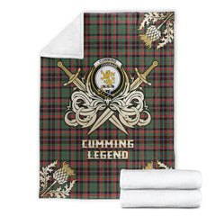 Cumming Hunting Ancient Tartan Gold Courage Symbol Blanket