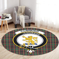 Cumming Hunting Ancient Tartan Crest Round Rug