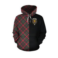 Cumming Hunting Modern Tartan Hoodie Half of Me - Cross Style