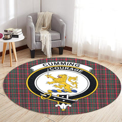 Cumming Hunting Modern Tartan Crest Round Rug
