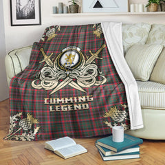 Cumming Hunting Modern Tartan Gold Courage Symbol Blanket