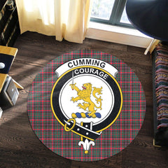 Cumming Hunting Modern Tartan Crest Round Rug