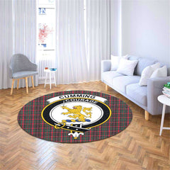 Cumming Hunting Modern Tartan Crest Round Rug