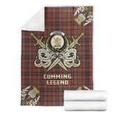 Cumming Hunting Weathered Tartan Gold Courage Symbol Blanket