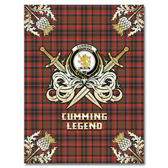 Cumming Hunting Weathered Tartan Gold Courage Symbol Blanket