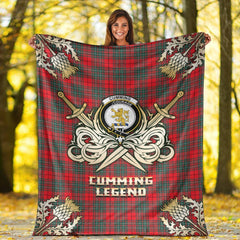 Cumming Modern Tartan Gold Courage Symbol Blanket
