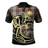 Cunningham Burgundy Dancers Tartan Polo Shirt Viking Wolf