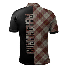 Cunningham Burgundy Dancers Tartan Polo Shirt Half of Me - Cross Style