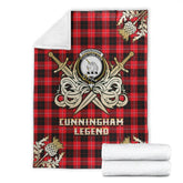 Cunningham Modern Tartan Gold Courage Symbol Blanket
