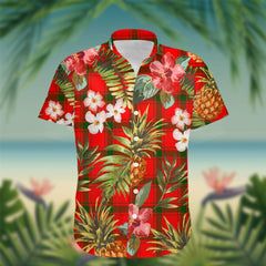 Darroch (Gourock) Tartan Hawaiian Shirt Hibiscus, Coconut, Parrot, Pineapple - Tropical Garden Shirt