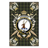 Davidson Tulloch Dress Tartan Crest Black Garden Flag - Gold Thistle Style