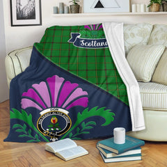 Don Tartan Crest Premium Blanket - Thistle Style