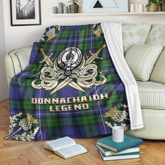 Donnachaidh Tartan Gold Courage Symbol Blanket