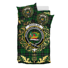 Douglas 02 Tartan Crest Bedding Set - Golden Thistle Style