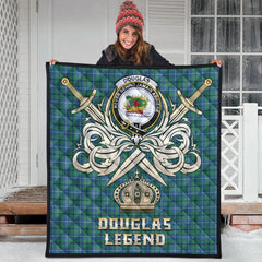 Douglas Ancient Tartan Crest Legend Gold Royal Premium Quilt