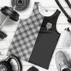 Douglas Grey Modern Tartan Crest Men's Tank Top - Cross Style