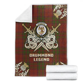 Drummond Tartan Gold Courage Symbol Blanket