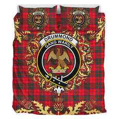 Drummond Modern Tartan Crest Bedding Set - Golden Thistle Style