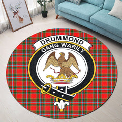 Drummond of Perth Tartan Crest Round Rug