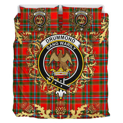 Drummond of Perth Tartan Crest Bedding Set - Golden Thistle Style