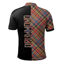 Drummond of Strathallan Tartan Polo Shirt Half of Me - Cross Style
