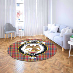 Drummond of Strathallan Tartan Crest Round Rug