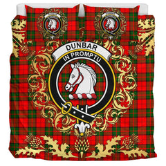 Dunbar Modern Tartan Crest Bedding Set - Golden Thistle Style