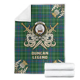 Duncan Ancient Tartan Gold Courage Symbol Blanket