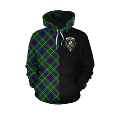 Duncan Modern Tartan Hoodie Half of Me - Cross Style