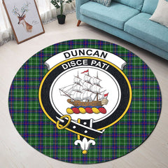 Duncan Modern Tartan Crest Round Rug
