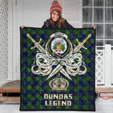 Dundas Modern Tartan Crest Legend Gold Royal Premium Quilt