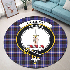 Dunlop Modern Tartan Crest Round Rug