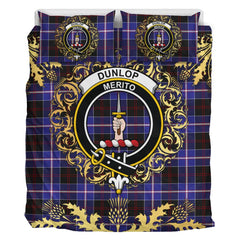Dunlop Modern Tartan Crest Bedding Set - Golden Thistle Style