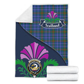 Edmonstone (of Duntreath) Tartan Crest Premium Blanket - Thistle Style
