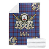Elliot Modern Tartan Gold Courage Symbol Blanket