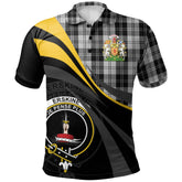 Erskine Black and White Tartan Polo Shirt - Royal Coat Of Arms Style