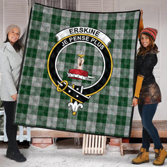 Erskine Green Tartan Crest Quilt