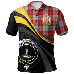 Erskine Red Tartan Polo Shirt - Royal Coat Of Arms Style