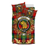 Fairlie Modern Tartan Crest Bedding Set - Golden Thistle Style