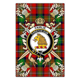 Fairlie Modern Tartan Crest Black Garden Flag - Gold Thistle Style