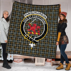 Farquharson Weathered Tartan Crest Quilt