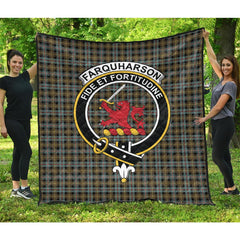 Farquharson Weathered Tartan Crest Quilt