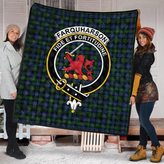 Farquharson or MacEwen Tartan Crest Quilt