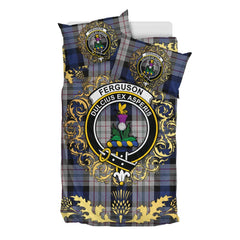 Ferguson Dress Tartan Crest Bedding Set - Golden Thistle Style