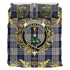 Ferguson Dress Tartan Crest Bedding Set - Golden Thistle Style