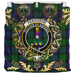 Ferguson of Balquhidder 02 Tartan Crest Bedding Set - Golden Thistle Style