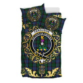 Ferguson of Balquhidder Tartan Crest Bedding Set - Golden Thistle Style