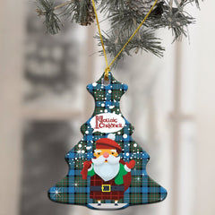 Fergusson Ancient Tartan Christmas Ceramic Ornament - Santa Style