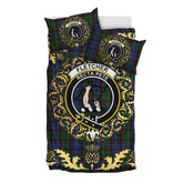 Fletcher Tartan Crest Bedding Set - Golden Thistle Style