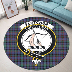 Fletcher Modern Tartan Crest Round Rug